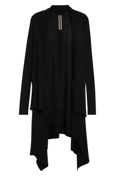 Rick Owens Open Front Virgin Wool Cardigan In Black