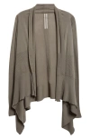 Rick Owens Open Front Virgin Wool Cardigan In Brown