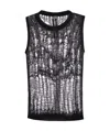 Rick Owens Open-knit Tank Top In Black