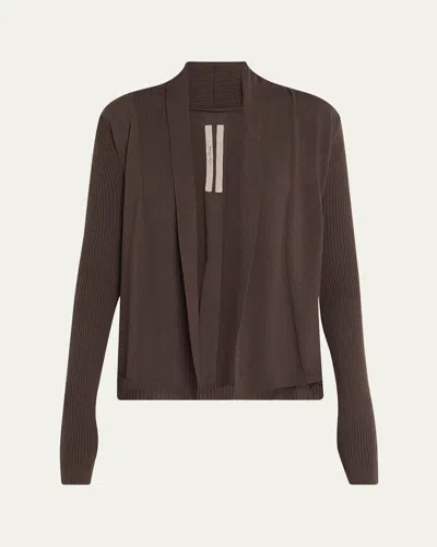 Rick Owens Open Naska Cardigan In Brown