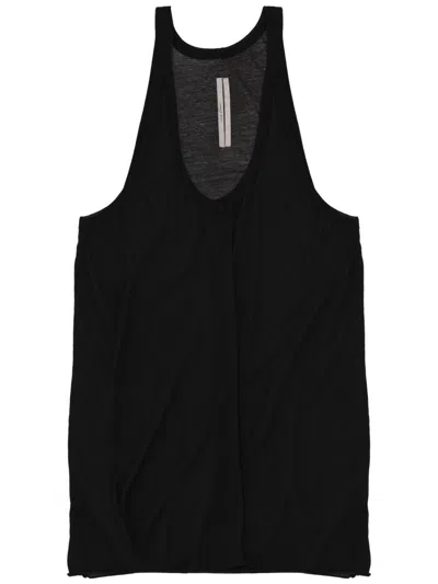 Rick Owens Neutrals Dinghy Pony Relaxed Tank Top In Black
