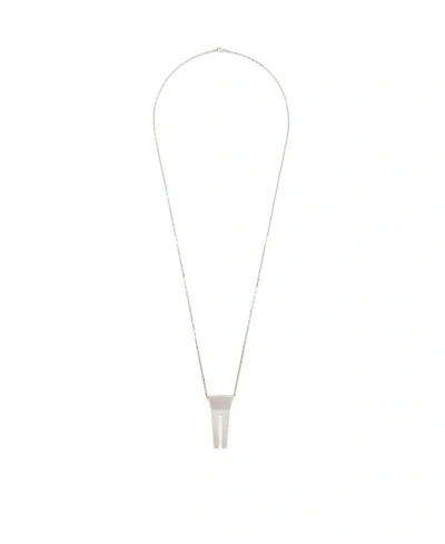 Rick Owens Open-trunk Charm Necklace In White