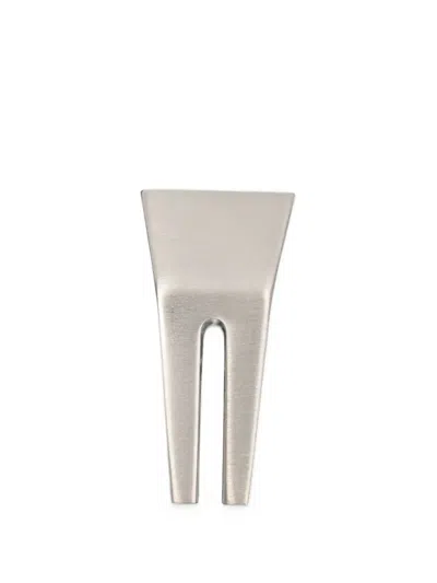 Rick Owens Open Trunk Earring In Silver