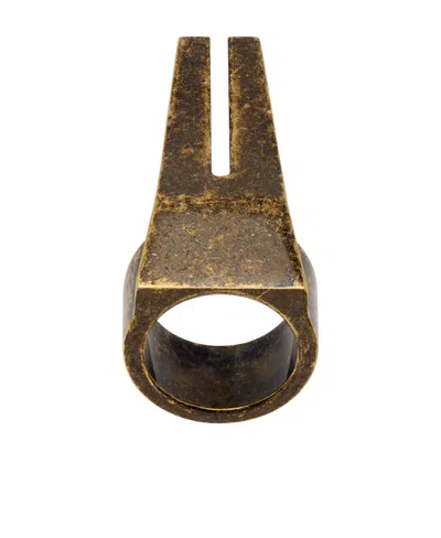 Rick Owens Open Trunk Ring In Yellow