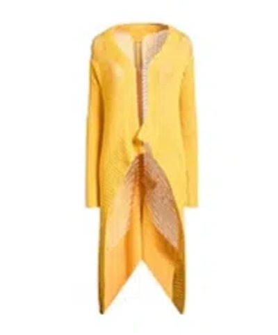 Rick Owens Open-knit Cardigans In Yellow