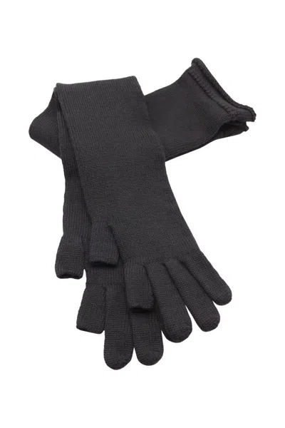 Rick Owens Opera Knit Wool Gloves Accessories In Black