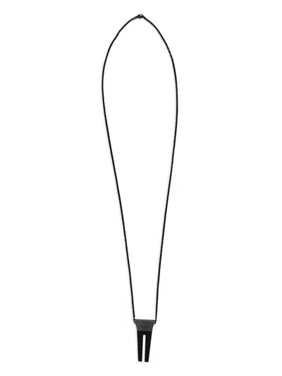 Rick Owens Opne-trunk Charm Necklace In Black