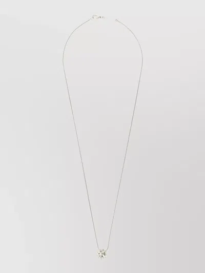 Rick Owens Orb Pendant Detail Short Chain Necklace In Silver