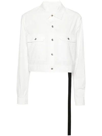 Rick Owens Organic Cotton Cropped Jacket In White