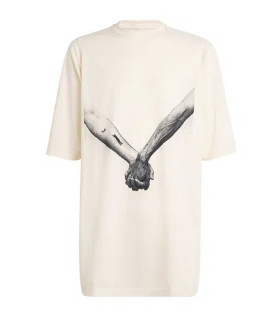 Rick Owens Jumbo Ss Maxi T-shirt In Neutrals