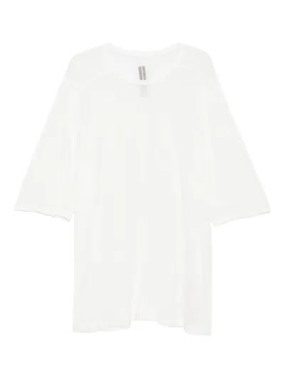 Rick Owens Organic Cotton Long Sleeve T-shirt In White