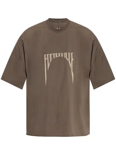 Rick Owens Tommy T Porterville T-shirt In Brown