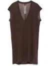 Rick Owens Organic Cotton Tank Top In Brown
