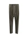 RICK OWENS ORGANIC COTTON TROUSER WITH METAL DETAILS