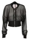 Rick Owens Organza Jacket Flight Jacket In Black