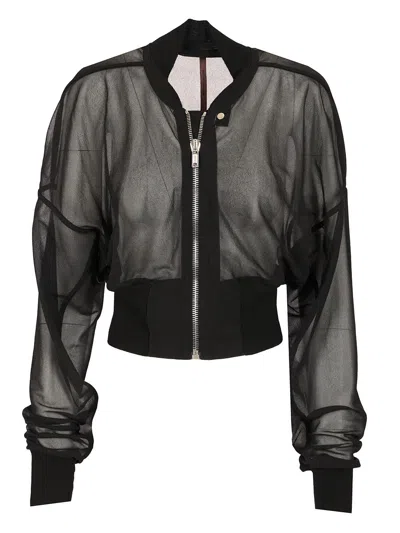 Rick Owens Organza Jacket Flight Jacket In Black