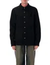 Rick Owens Leather Outershirt With Pockets And Collar In Black