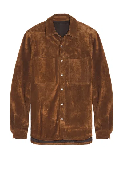 Rick Owens Outershirt In Brown