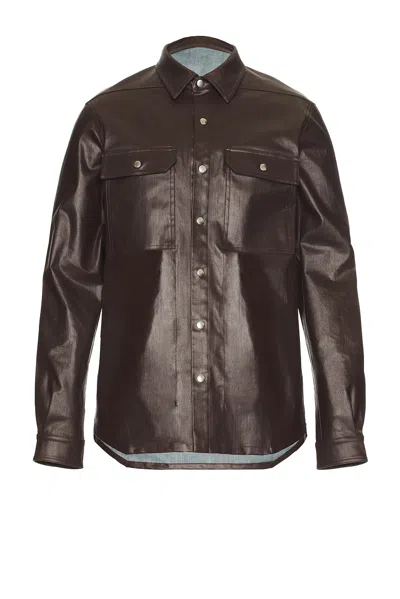 Rick Owens Outershirt In Mahogany