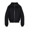 Rick Owens Structured Black Sports Jacket With Ribbed Details And Matte Finish In Gray