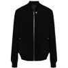 Rick Owens Crepe Wool Bomber Jacket In Black
