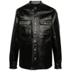 Rick Owens Black Porterville Outershirt Leather Jacket In Black