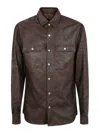 Rick Owens Men Outeshirt Leather Jacket In Red