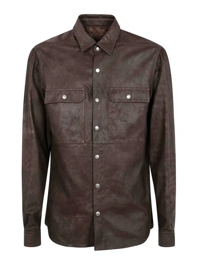 RICK OWENS CHAQUETA DE CUERO - ROJO