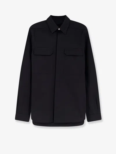 Rick Owens Overshirt Certified Cotton Shirt In Black