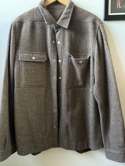 Pre-owned Rick Owens Overshirt/jacket In “fawn” In Brown