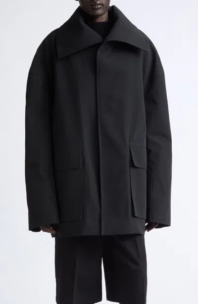 Rick Owens Oversize Dracucollar Coat In Black