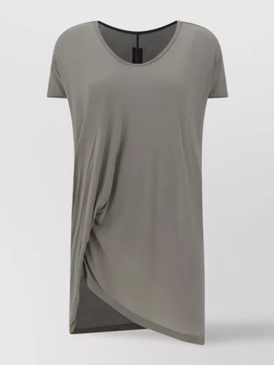 Rick Owens Oversize Draped Asymmetrical Hem T-shirt In Gray