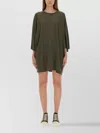 Rick Owens Oversize T-shirt Asymmetric Hem Drawstring Detail In Green
