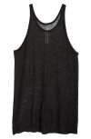 Rick Owens Racerback Cotton Top With Modern Silhouette In Black