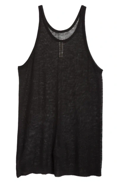 Rick Owens Oversize Wool Sweater Tank In Black