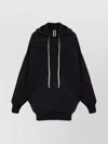Rick Owens Oversized Alpaca Blend Hoodie Pocket In Black