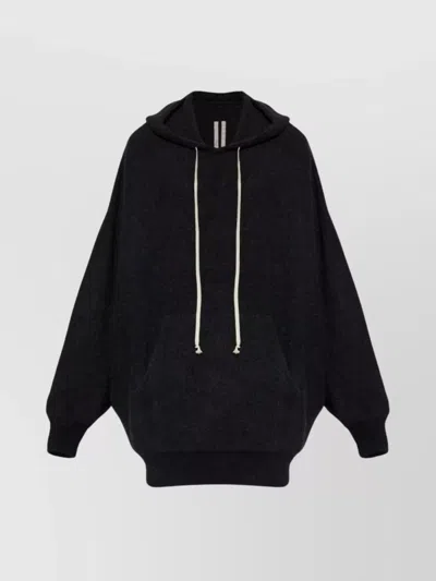 RICK OWENS OVERSIZED ALPACA BLEND HOODIE POCKET