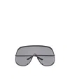 Rick Owens Statement Rimless Sunglasses With Oversized Frame In Gray
