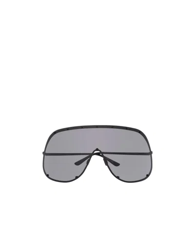 Rick Owens Oversized Aviator Frame Sunglasses In Black
