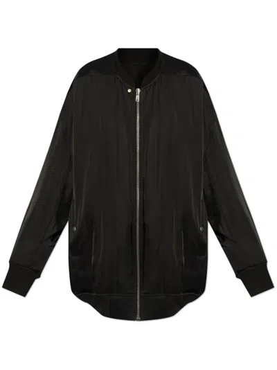 RICK OWENS RICK OWENS OVERSIZED BLACK BOMBER JACKET WITH DESIGN