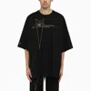 RICK OWENS RICK OWENS | OVERSIZED BLACK COTTON TOMMY T T-SHIRT WITH LOGO