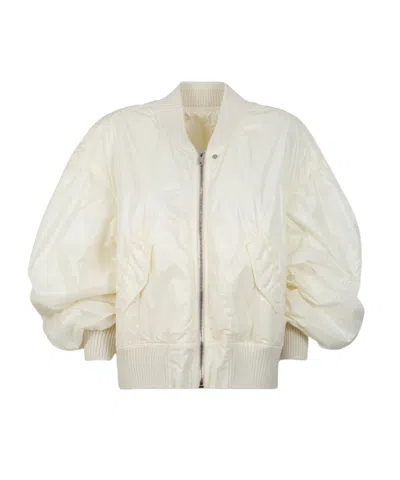Rick Owens Oversized Bomber Jacket In White