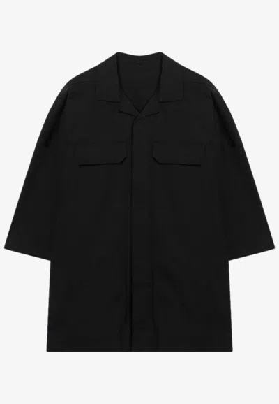 Rick Owens Oversized Buttoned Shirt In Black