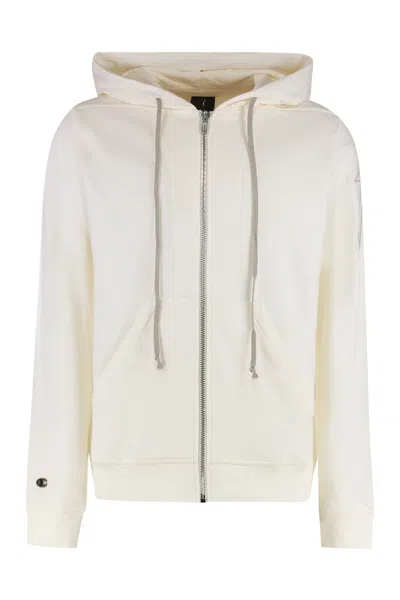 Rick Owens Oversized Full Zip Hoodie For Men In Neutral