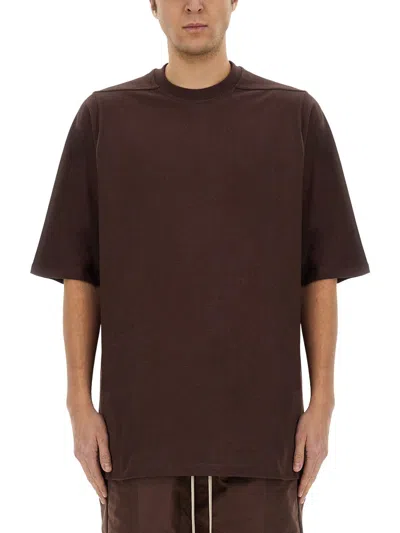 Rick Owens Oversized 'jumbo' T-shirt In Brown