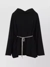 Rick Owens Hooded Tunic Mini Dress With Adjustable Waist
