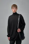 Rick Owens Oversized Knit Turtleneck Sweater In Black