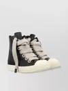 Rick Owens High-contrast Leather High-top Sneakers In Black