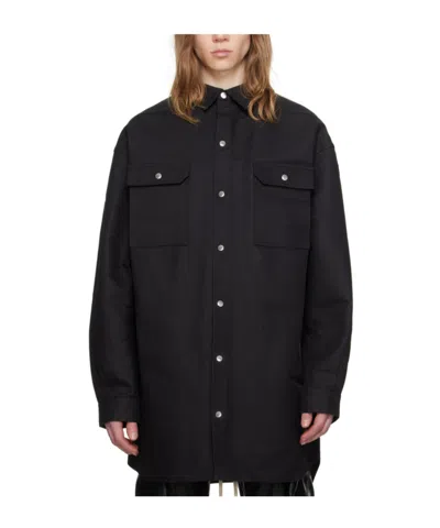 Rick Owens Black Oversized Shirt In 09 Black