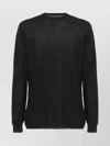 Rick Owens Oversized Lightweight Knit Crewneck Sweater In Black